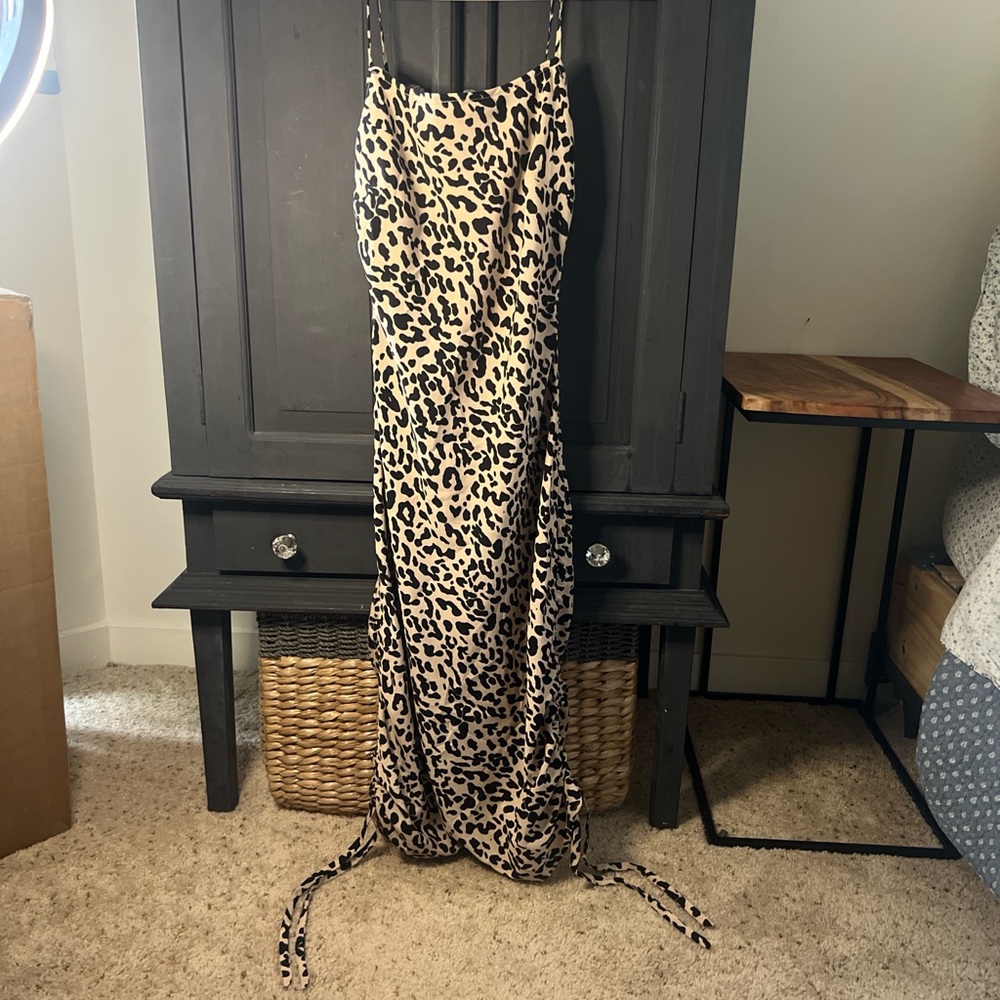 Sugarlips Black and Cream Animal Print Dress